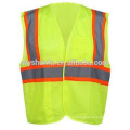 Gilets en maille polyester, bandes réfléchissantes à bande absorbante, gilets orange à haute visibilité